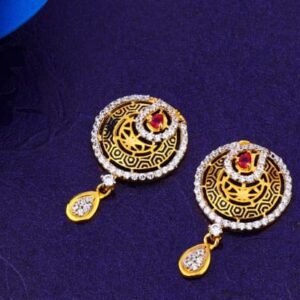 18KT Gold Stylish Ladies Fancy Pendant Set FPS342