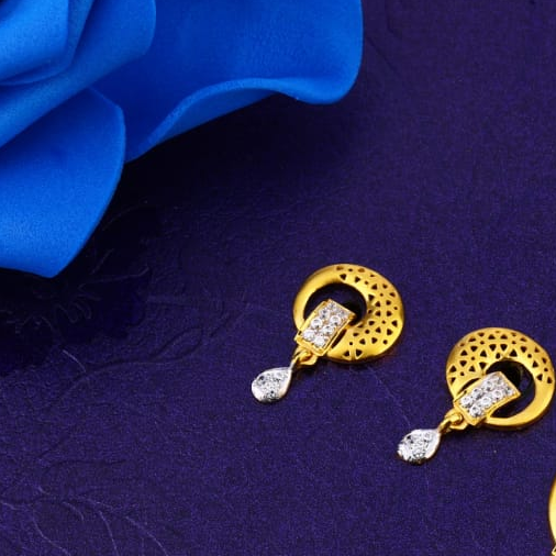 916 Gold CZ Hallmark Exclusive Ladies Fancy Pendant Set FPS334 - Image 2