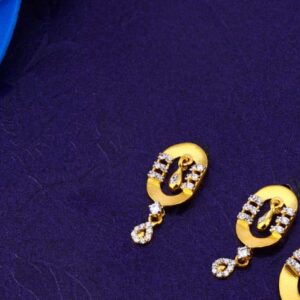 916 Gold CZ Hallmark Designer Ladies Fancy Pendant Set FPS351