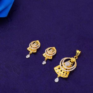 916 Gold CZ Exclusive Ladies Fancy Pendant Set FPS355