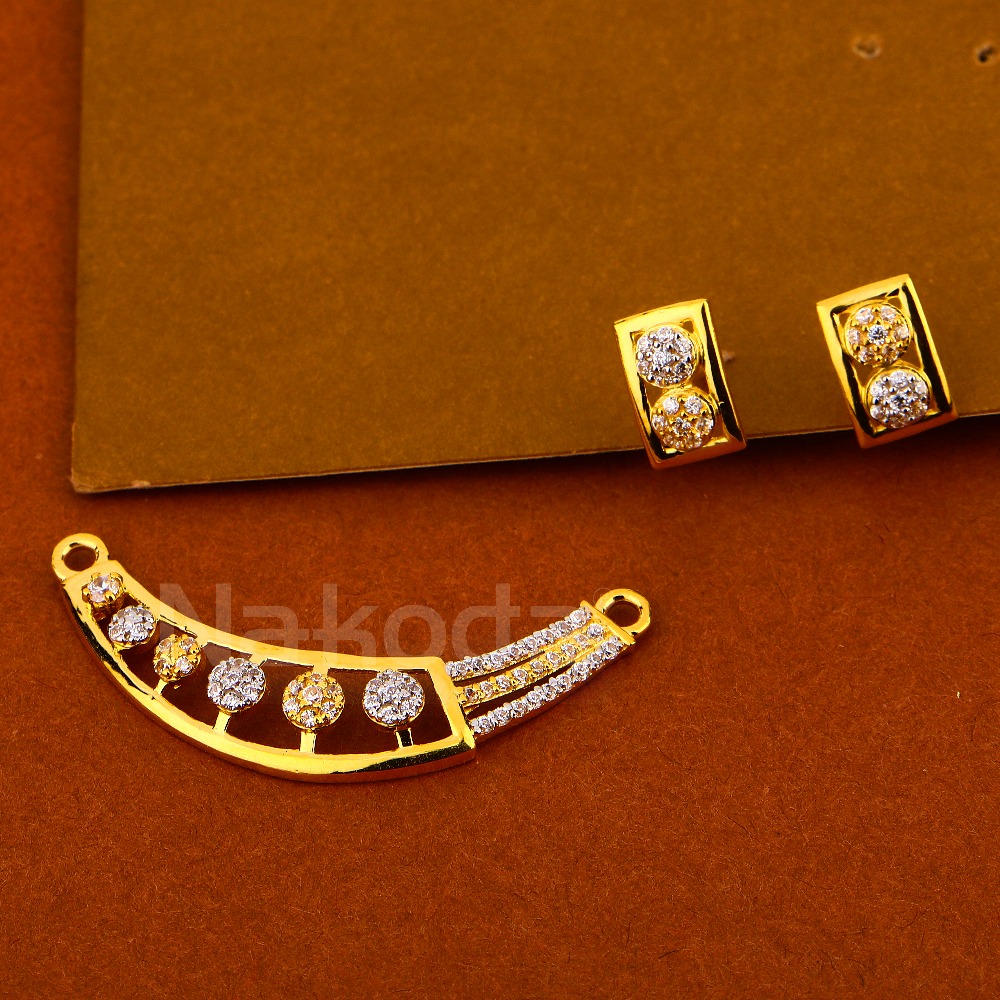 22KT Gold Women's Designer Hallmark Mangalsutra Pendant Set MP519