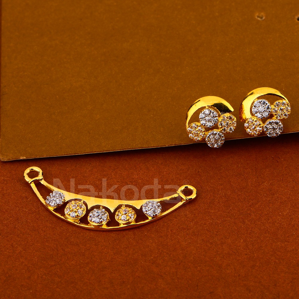 22KT Gold Women's Classic Hallmark Mangalsutra Pendant Set MP518