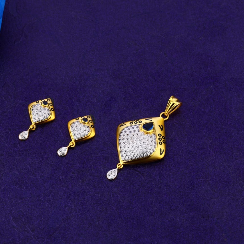 916 Gold Hallmark Classic Ladies Fancy Pendant Set FPS369