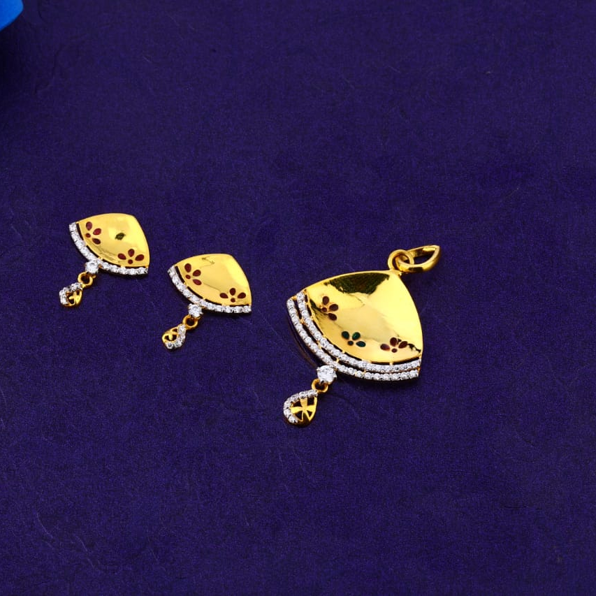916 Gold Stylish Ladies Fancy Pendant Set FPS367