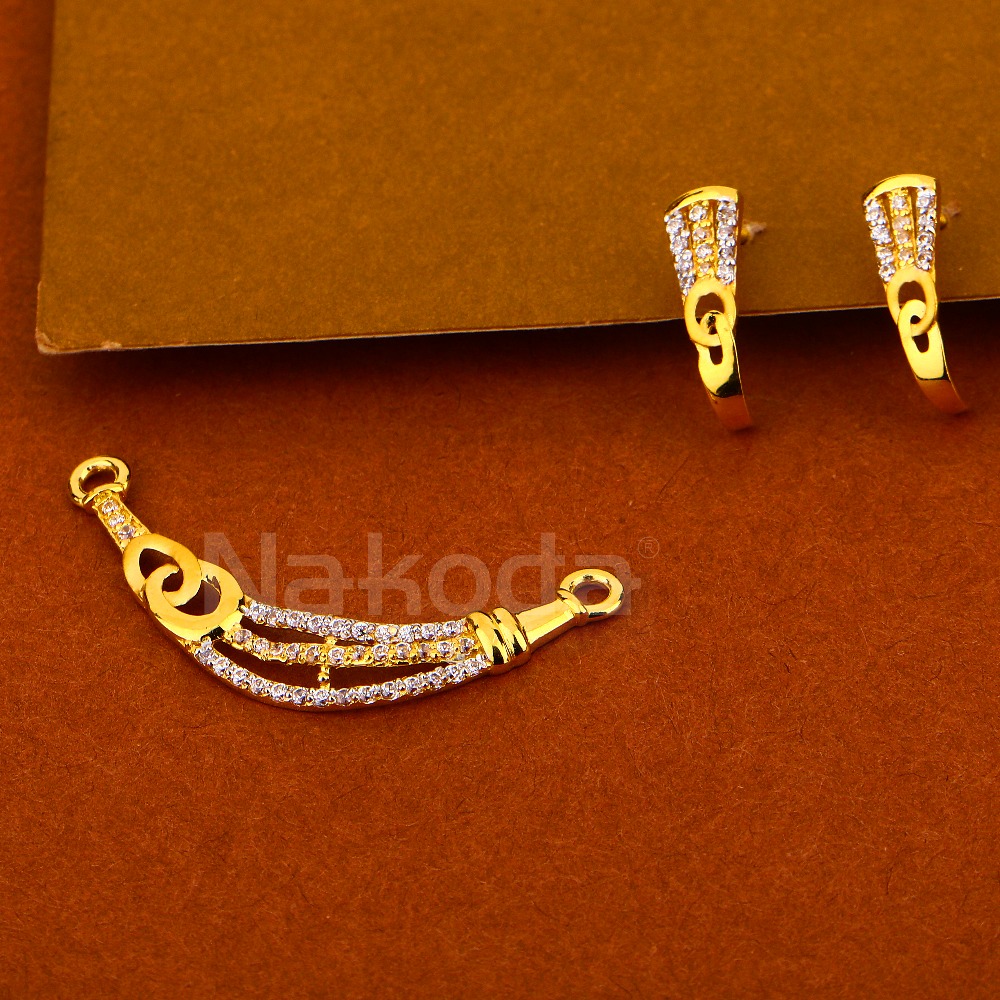 22KT Gold Ladies Classic Mangalsutra Pendant Set MP509