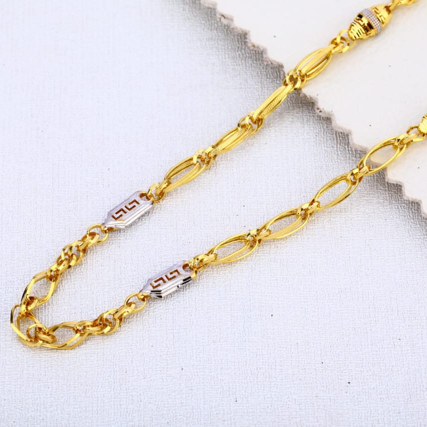 916 Gold CZ Classic Mens Choco Chain MCH638