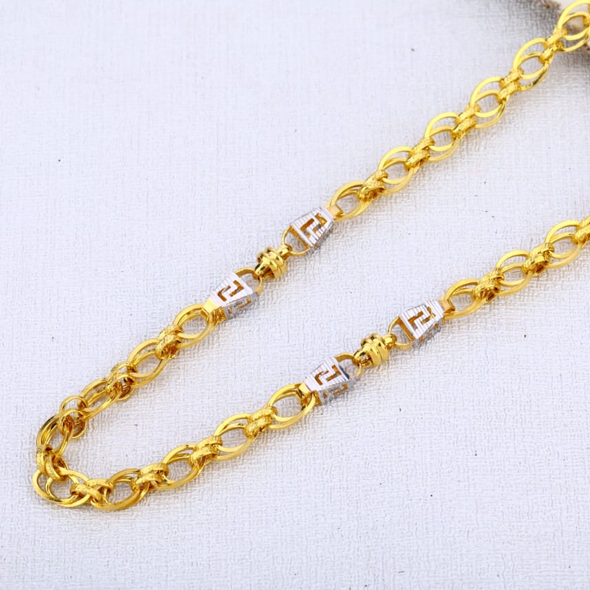 916 Gold CZ Mens Choco Chain MCH637