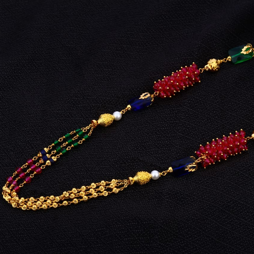 916 Gold Hallmark Delicate Ladies Moti Mala AC288