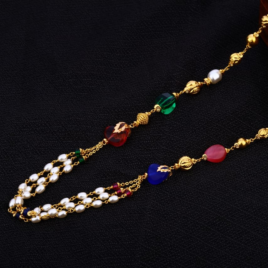 916 Gold Hallmark Delicate Ladies Moti Mala AC287