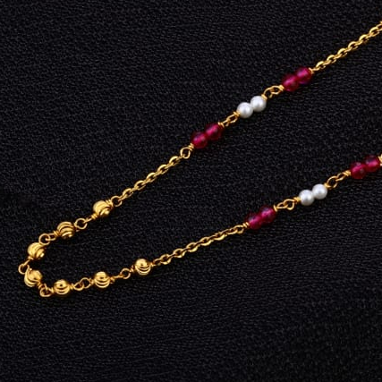 916 Gold Designer Ladies Moti Mala AC280 - Image 2