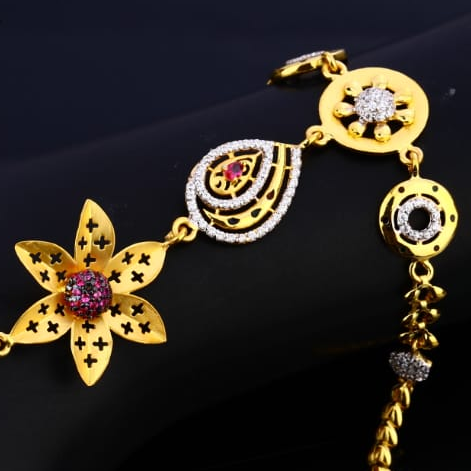 916 Gold CZ Designer Ladies Hathpan HP99 - Image 2