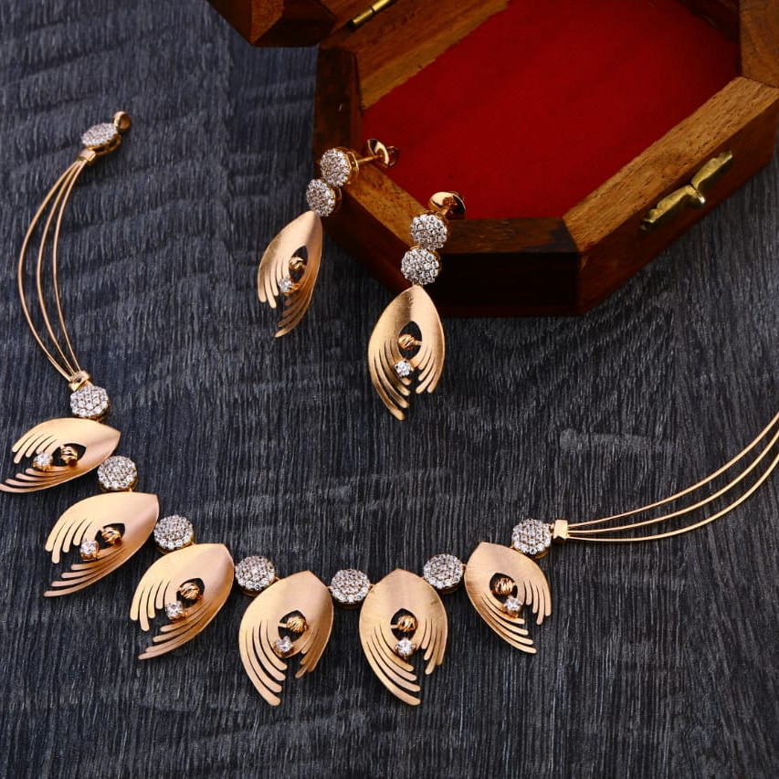 750 Rose Gold Designer Necklace set RN339
