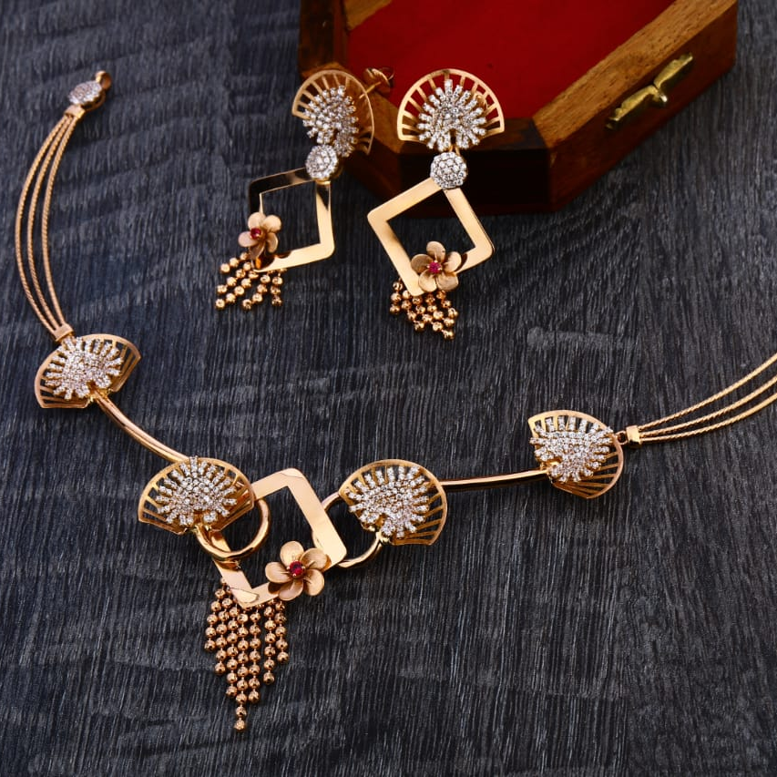 750 Rose Gold Necklace set RN340