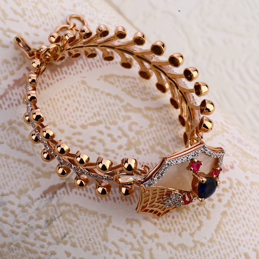 18KT Rose Gold Stylish Kada Bracelet RLKB352 - Image 2