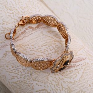 18KT Rose Gold fancy Kada Bracelet RLKB350