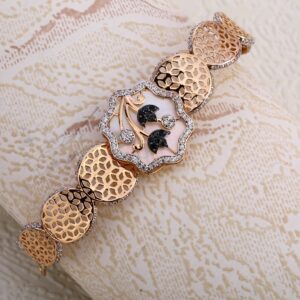 18KT Rose Gold fancy Kada Bracelet RLKB350