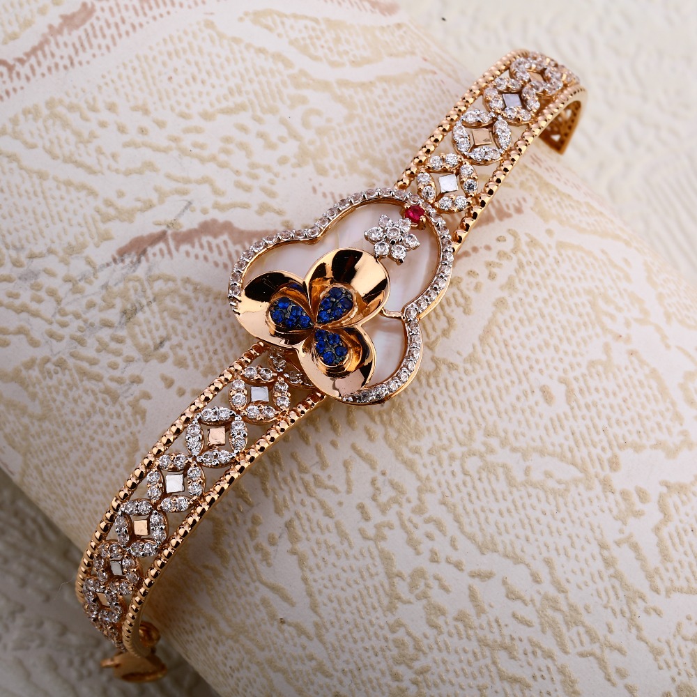 18KT Rose Gold Delicate Kada Bracelet RLKB348