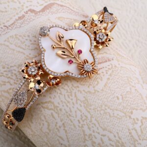 750 Rose Gold Women's Stylish Hallmark Kada Bracelet RLKB344