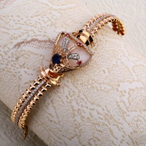 750 Rose Gold Women's Gorgeous Hallmark Kada Bracelet RLKB343
