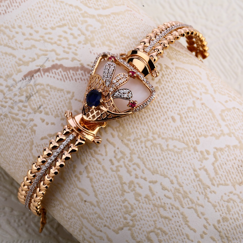 750 Rose Gold Women's Gorgeous Hallmark Kada Bracelet RLKB343