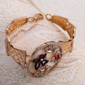 750 Rose Gold Women's Classic Hallmark Kada Bracelet RLKB338