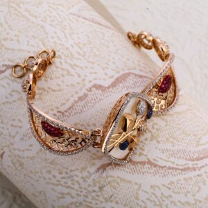 750 Rose Gold Hallmark Fancy Ladies Kada Bracelet RLKB332