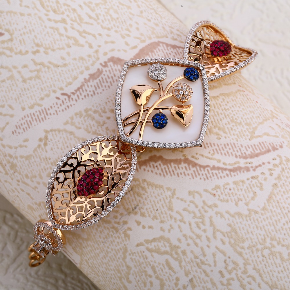 750 Rose Gold Hallmark Fancy Ladies Kada Bracelet RLKB332