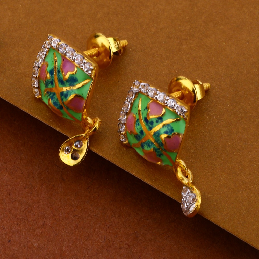 916 Gold Ladies Classic Hallmark CZ Mangalsutra Pendant Set MP309 - Image 2
