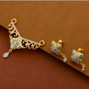 916 Gold Ladies  Women's Hallmark CZ Mangalsutra Pendant Set MP308