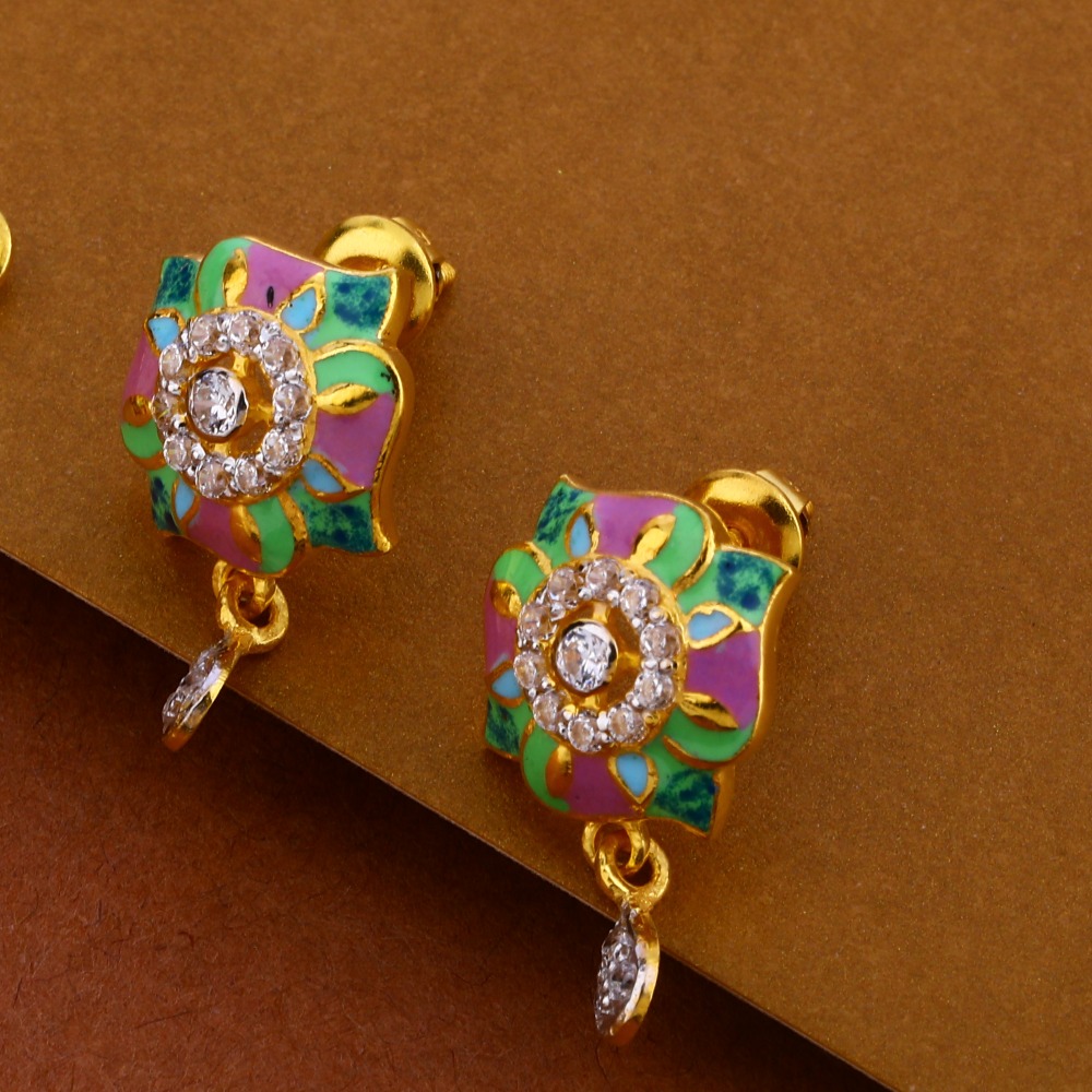 916 Gold Ladies Gorgeous CZ Mangalsutra Pendant Set MP306 - Image 2