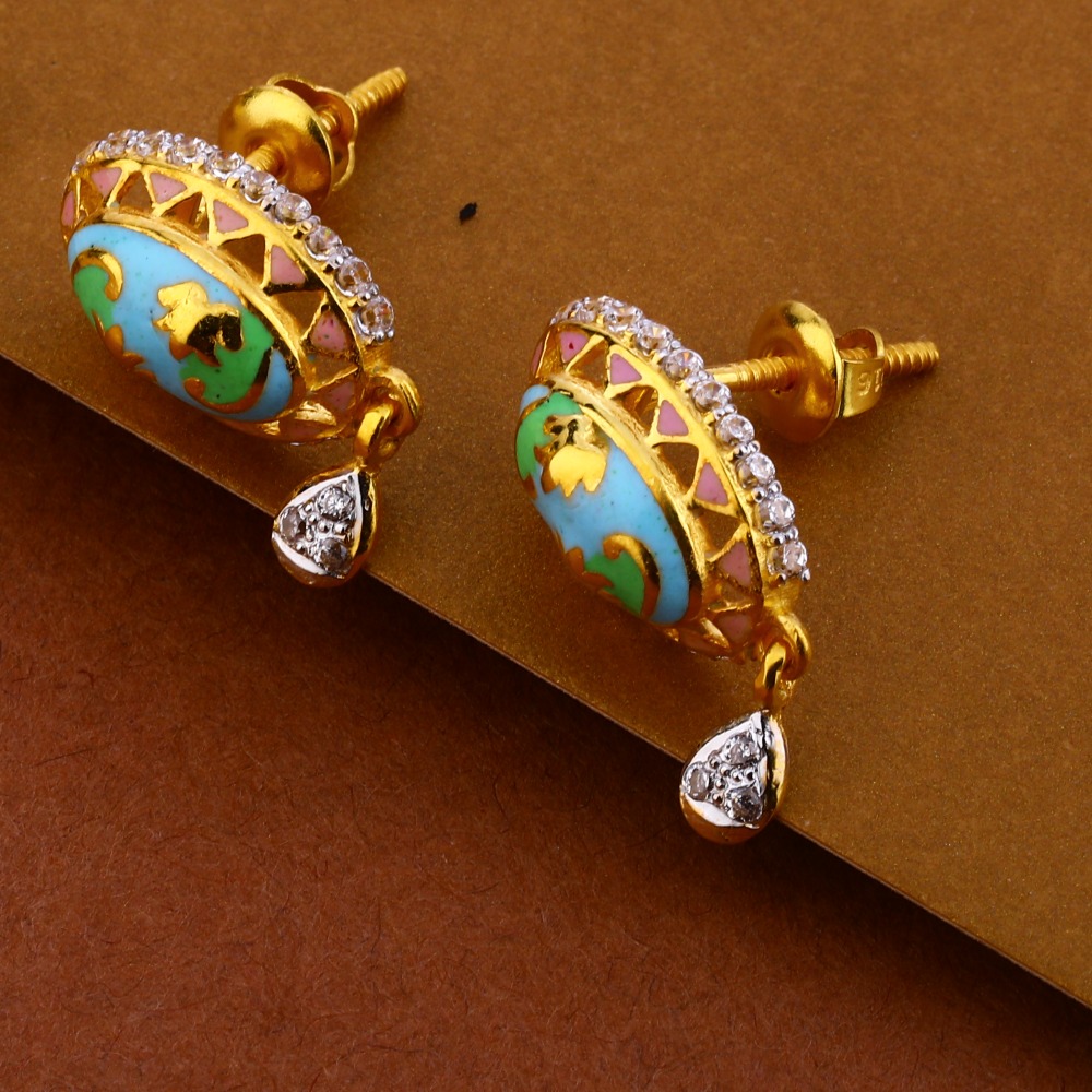 916 Gold Ladies Fancy CZ Mangalsutra Pendant Set MP305 - Image 2