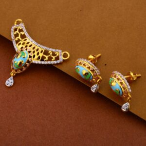 916 Gold Ladies Fancy  CZ Mangalsutra Pendant Set MP305