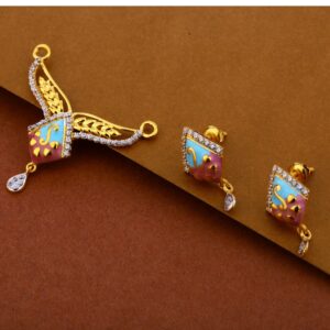 916 Gold ladies CZ Mangalsutra Pendant Set MP300