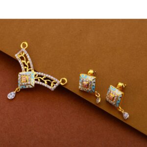 916 Gold CZ Ladies Gorgeous Mangalsutra Pendant Set MP298