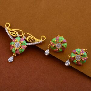 916 Gold CZ Ladies Fancy Mangalsutra Pendant Set MP297