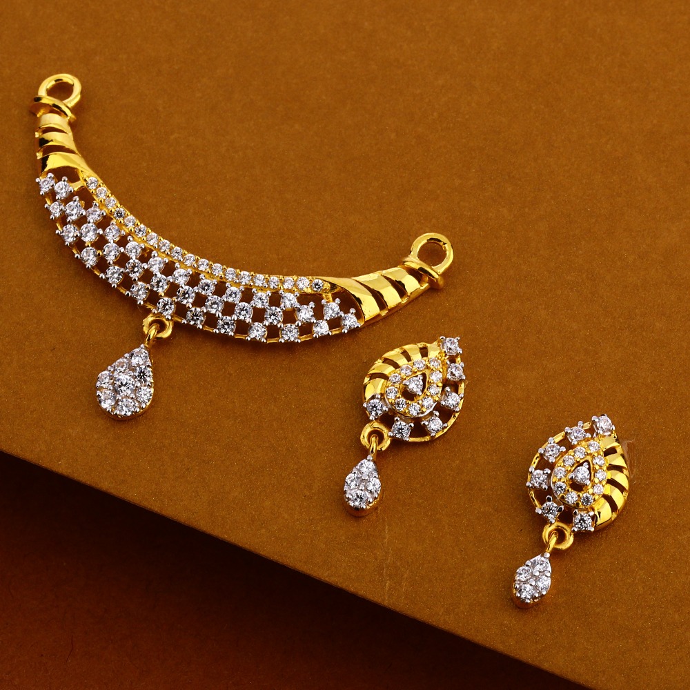 22KT Gold Women's Classic Hallmark Mangalsutra Pendant MP350