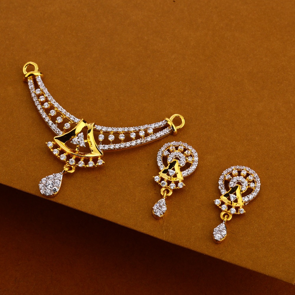 916 Gold Women's Hallmark Delicate Mangalsutra Pendant MP337