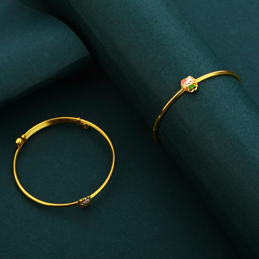 18kt gold cz fancy kids kadali kk62