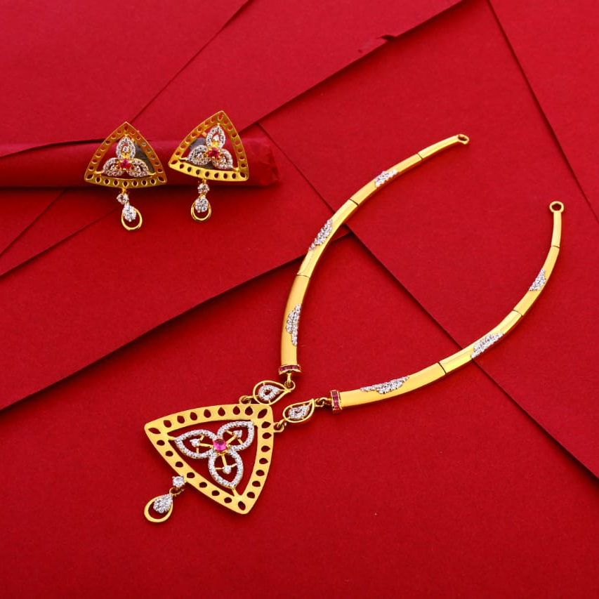 916 Gold CZ Gorgeous Ladies Necklace Set LN288