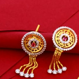 916 Gold CZ Fancy Ladies Necklace Set LN283 - Image 2