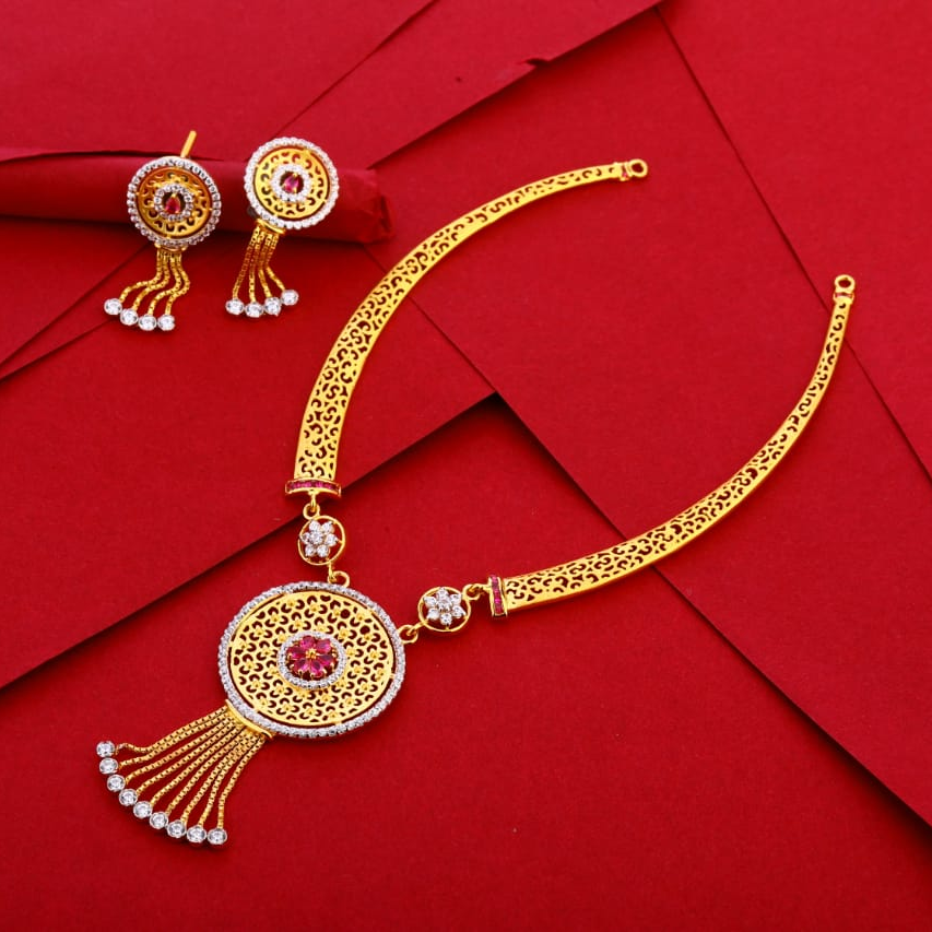 916 Gold CZ Fancy Ladies Necklace Set LN283