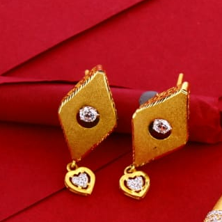 916 Gold CZ Fancy Ladies Necklace Set LN273 - Image 2