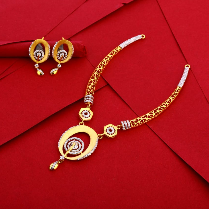 916 Gold CZ Exclusive Ladies Necklace Set LN285