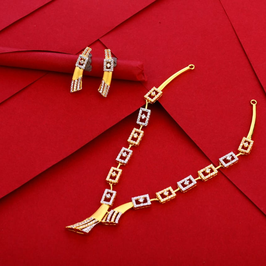 916 Gold CZ Ladies Necklace Set LN277