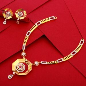916 Gold Hallmark Stylish Ladies Necklace Set LN276
