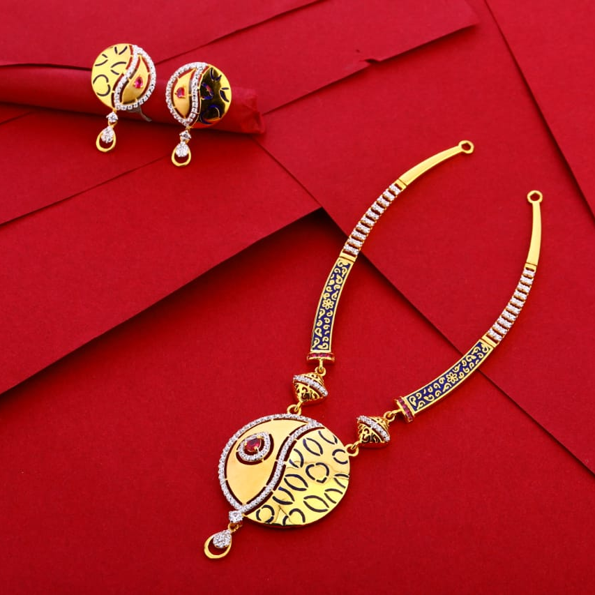 916 Gold Hallmark Exclusive Ladies Necklace Set LN268