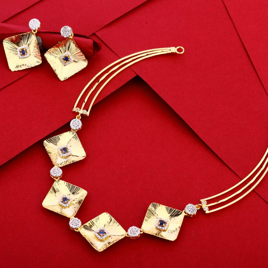 916 Gold Hallmark Designer Ladies Necklace Set LN275