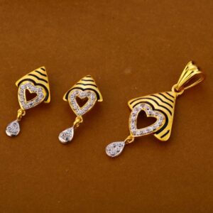 916 Gold CZ Hallmark Classic Ladies Pendant Set FPS304
