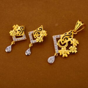 916 Gold CZ Gorgeous Ladies Pendant Set FPS302