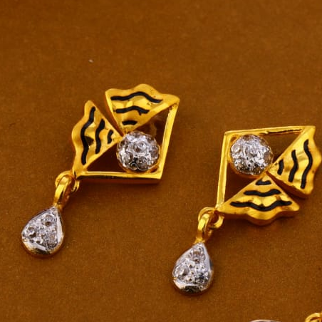 916 Gold CZ Fancy Ladies Pendant Set FPS319 - Image 2